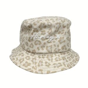 Hurley Unisex Tan Leopard Print Outdoor Embroidered Logo Scripted Bucket Hat